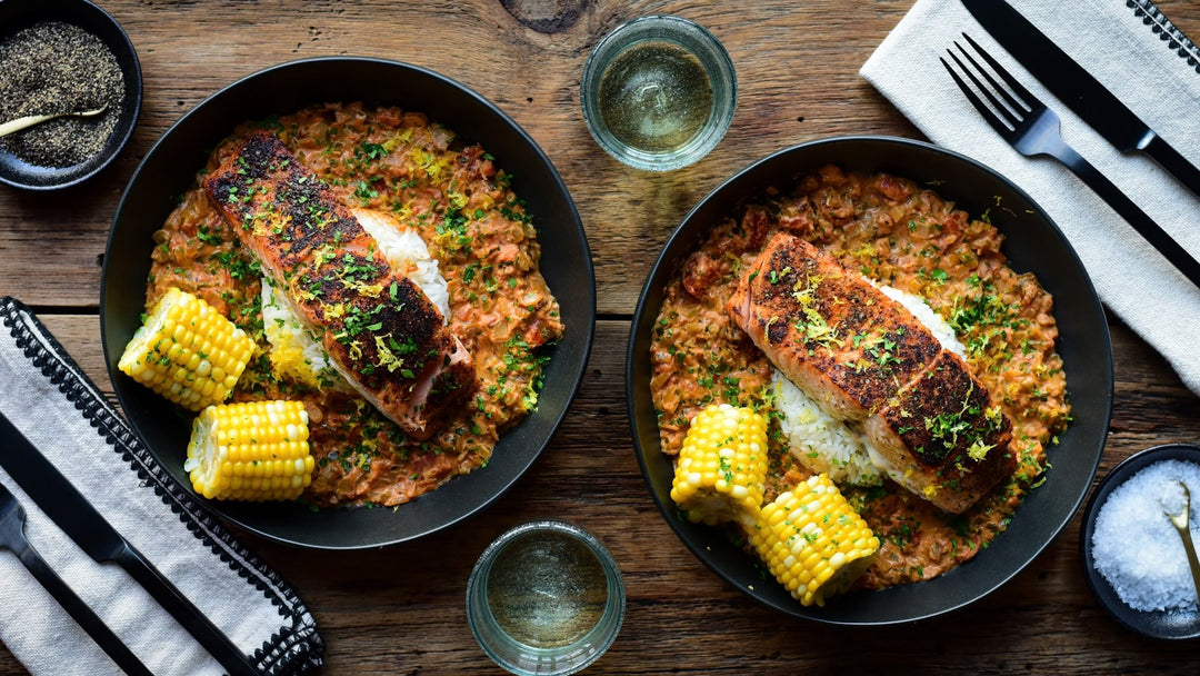 Blackened Salmon with Creole Sauce