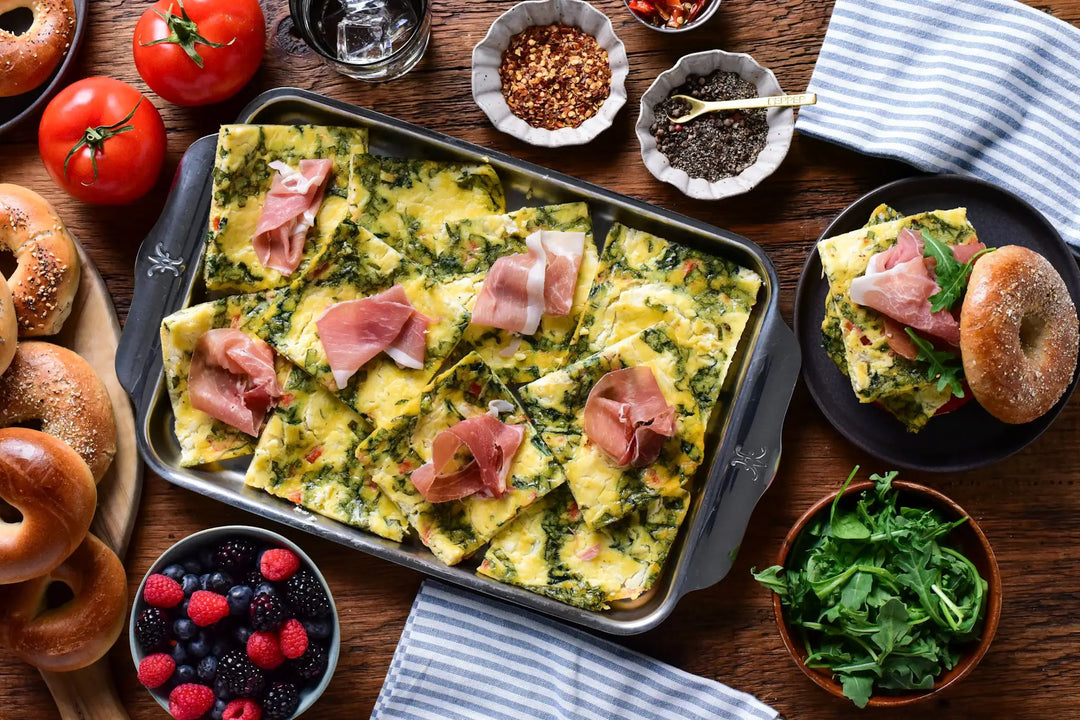 Sheet Pan Eggs with Olive Oil and Ricotta Cream