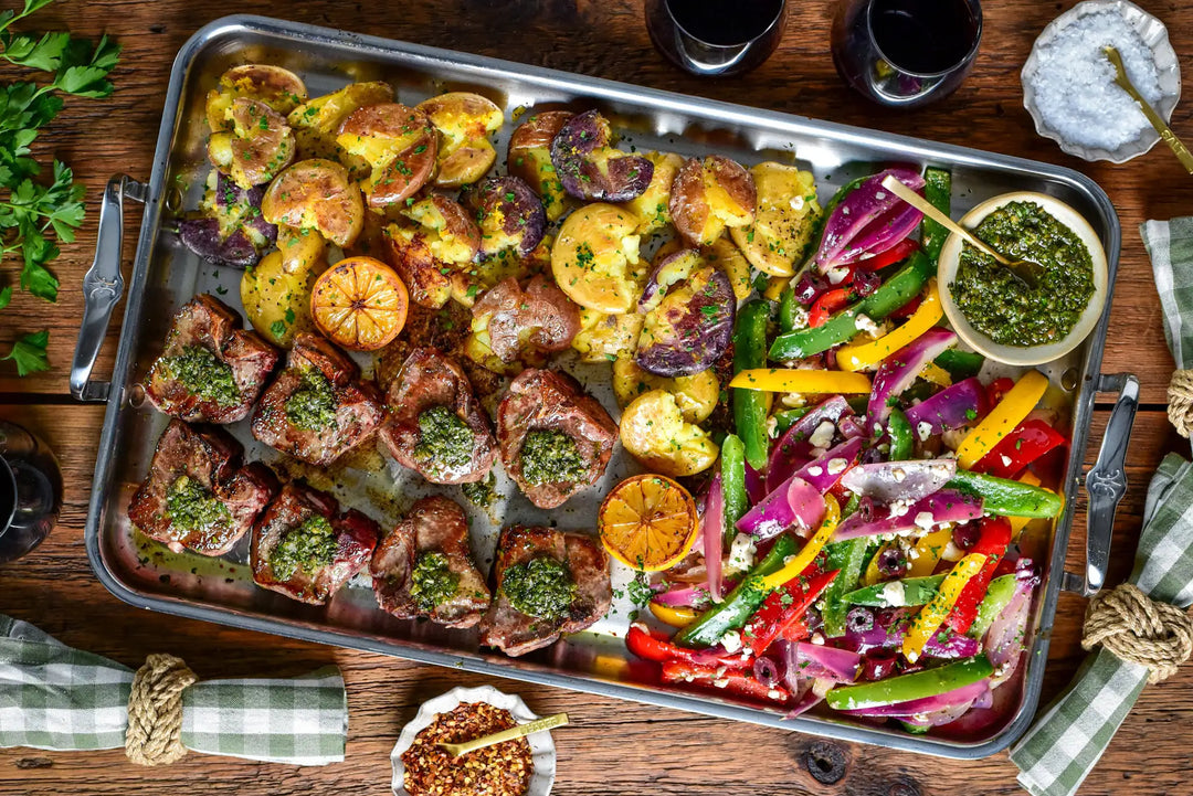 Garlic & Anchovy Lamb Loin Chops With Warm Salsa Verde
