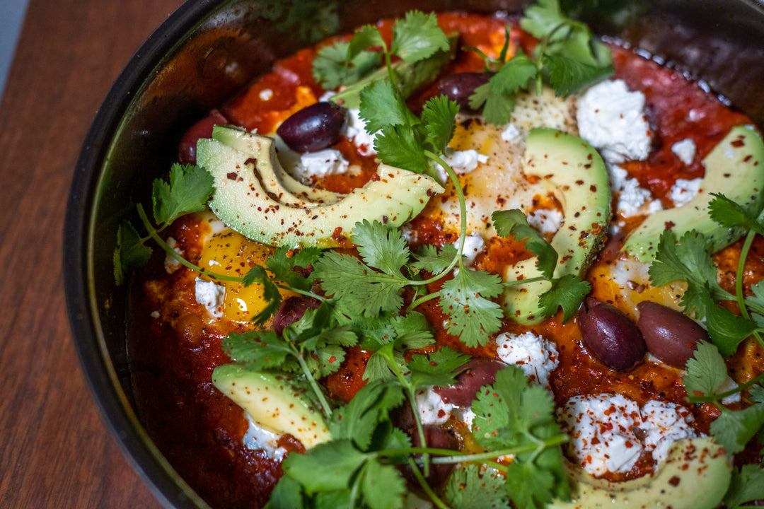 Tomato Braised Chickpeas with Feta & Olive - Hestan Culinary