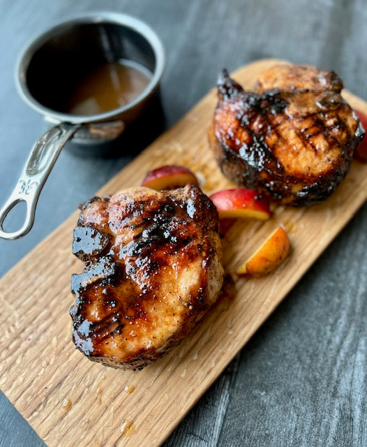 Peach Jalapeño Bourbon Double-Cut Pork Chops - Hestan Culinary
