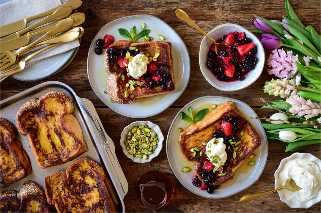 Challah French Toast with Mascarpone and Berries