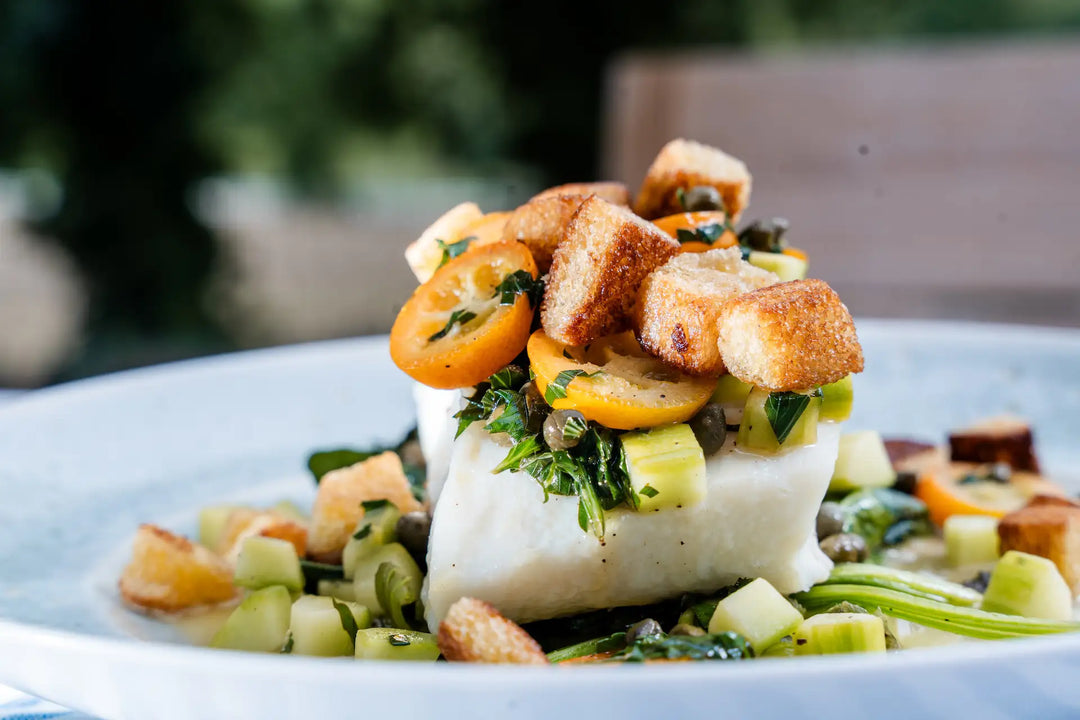 Steamed Halibut & Sauce Grenobloise