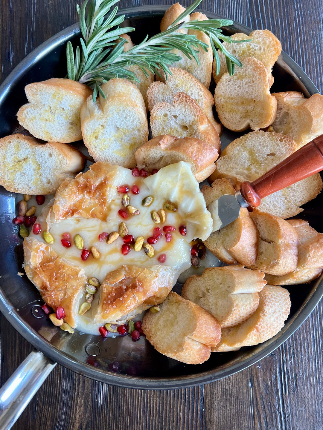 Holiday Puff Pastry Wrapped Brie & Crostini