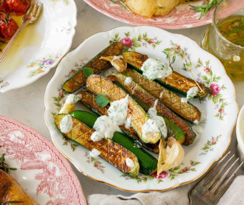 Pan-Fried Zucchini with Yogurt Dressing - Hestan Culinary