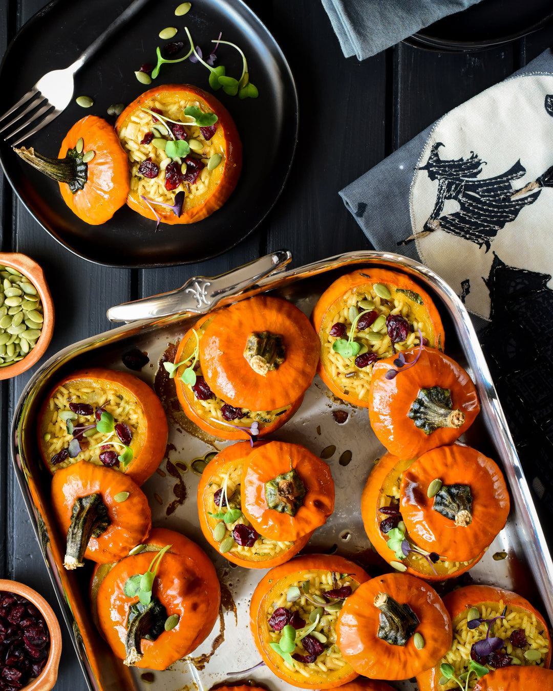 Mini Stuffed Pumpkins with Wild Rice