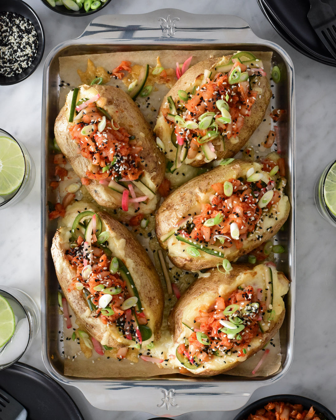 Twice Baked Potatoes with Kimchi