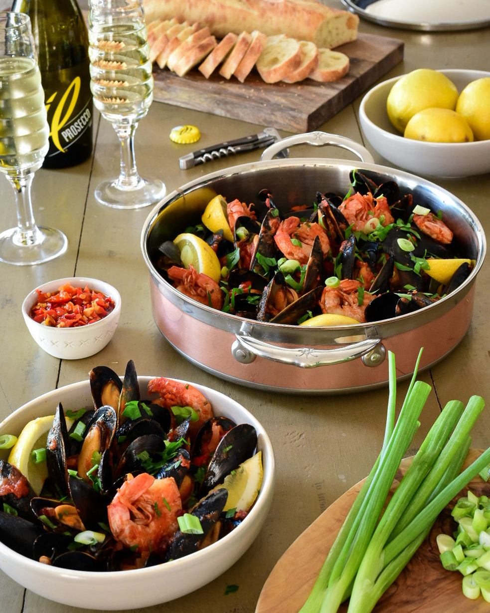 Mussels & Shrimp in a Spicy Tomato Sauce - Hestan Culinary