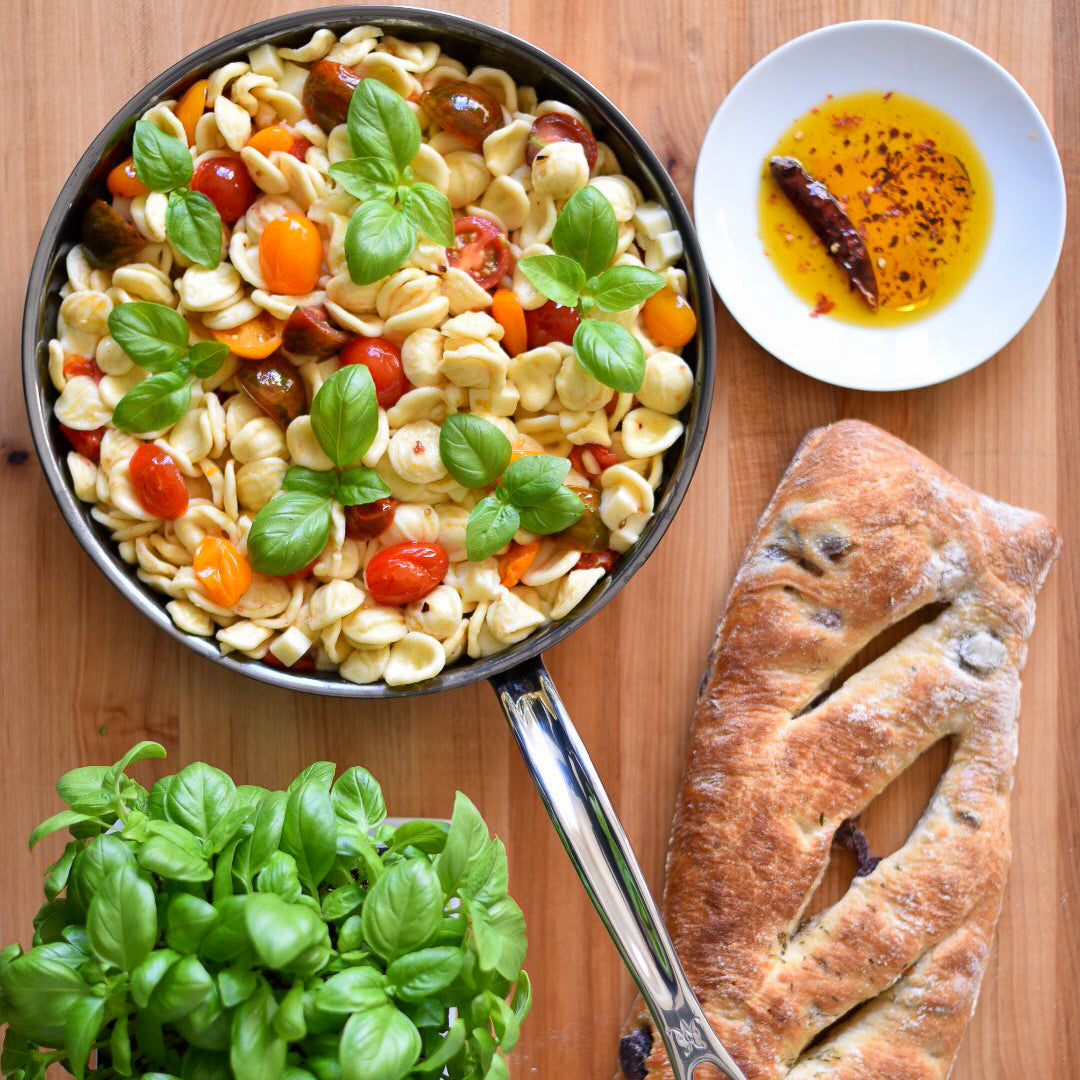 Orecchiette with Heirloom Tomatoes and Mozzarella - Hestan Culinary