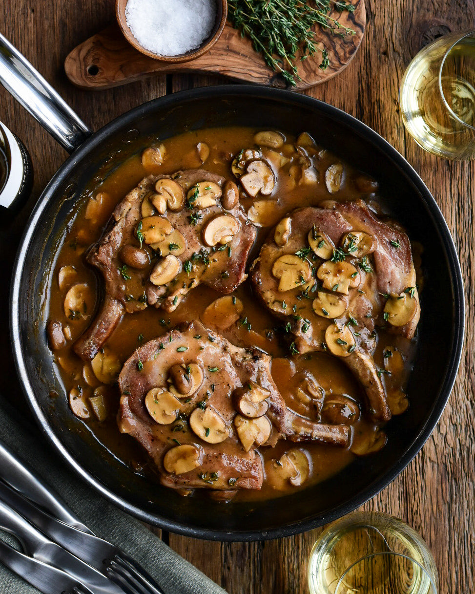 Pork Chops in a Marsala Mushroom Sauce - Hestan Culinary