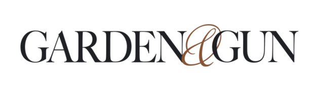 The image shows the Garden & Gun logo in black text with a stylized brown ampersand between the words Garden and Gun.