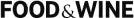 The image displays the FOOD & WINE logo in bold, black capital letters on a white background.